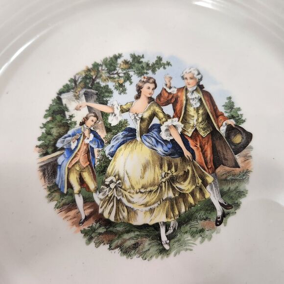 Colonial Courting  Cake Plate Set and Server The Cronin China Co Minerva OH - Picture 2 of 9